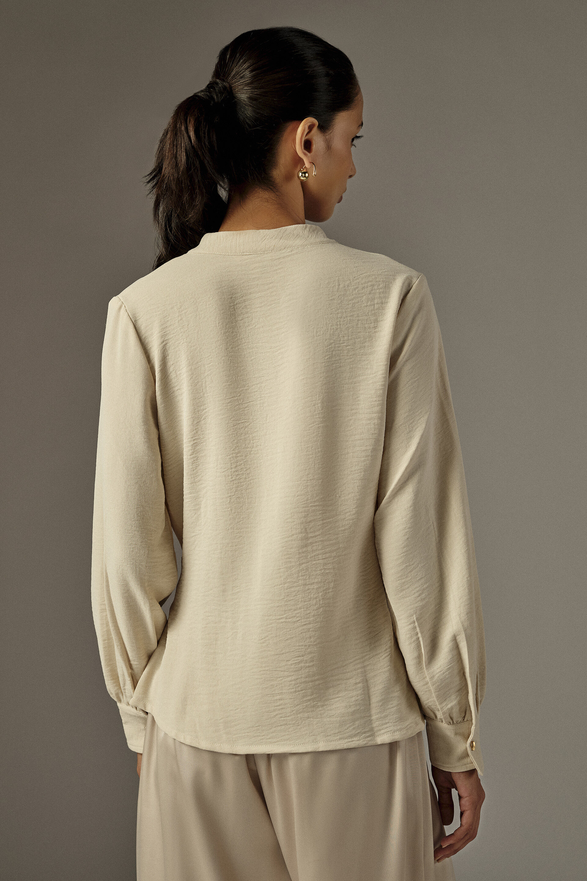 Wrap Full Sleeves Top in Beige, Beige, image 5